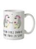 Mr. & Mrs. Panda Tasse Pinguine Lesbian Pride mit Spruch in Weiß