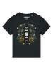 wat? Apparel T-Shirt Moonphases & Flowers in Schwarz