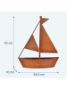 relaxdays Gartendeko "Schiff" in Braun - (B)34,5 x (H)43 x (T)10 cm