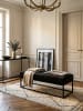 KADIMA DESIGN Sitzbank Samt 108x40x40 cm Flur Polsterbank mit Metallgestell in Schwarz