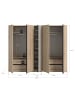 ebuy24 Kleiderschrank Oakland Eiche 230 x 53 cm
