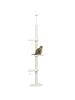 Pawhut Kratzbaum deckenhoch Weiß 48L x 32B x 225-255H cm