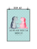 Mr. & Mrs. Panda Bild Axolotl Liebe mit Spruch in Türkis Pastell