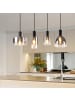 ZMH Pendelleuchte in rauchgrau 4-flammige E27 Glas Vintage H 150cm