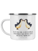 Mr. & Mrs. Panda Emaille Tasse Pinguin Liebe mit Spruch in Weiß