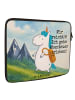 Mr. & Mrs. Panda Laptop Tasche Einhorn Bergsteiger Design mit Sp... in Weiß