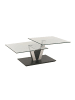 58 aufm Kessel COUCHTISCH Cadence 118 x 65 x 36+43 Wohnzimmertisch Klarglas/Nickel/Anthrazit