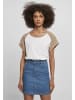Urban Classics Urban Classics Damen Ladies Contrast Raglan Tee in white/softtaupe
