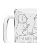 Mr. & Mrs. Panda Gravur Bierkrug Pinguin Pärchen mit Spruch in Transparent