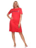 NORMANN Kurzarm Nachthemd Frontprint - 85569 in rot