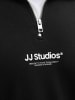 JACK & JONES PLUS Sweatshirt mit halbem Reißverschluss in Black