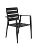 Beliani 4er-Set Gartenstuhl TAVIANO in Schwarz/Grau/Braun