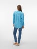 Vero Moda Legere Hemdbluse Oversized Shirt Seidig VMQUEENY in Blau