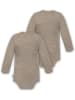 Normani Outdoor Sports 2er Pack Doppelpack Baby-Body Merino Wickelbody in Beige