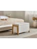 Beliani Bettbank EDLAND in Weiß/Braun - (W) 75 x (H) 44 x (L) 43 cm