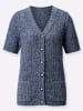 WITT WEIDEN Ajourstrickjacke in marine-hellblau-meliert