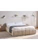 Beliani 2-tlg Doppelbett GENAS in Beige/Schwarz