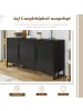ABRIHOME Sideboard in Schwarz im Fischgräten Design mit 2 Türen 3 Schubladen