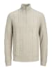 Jack & Jones Strickjacke mit Viertelreißverschluss in White Melange