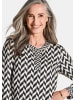 GOLDNER Kurzgröße:  Grafische Viskosebluse mit Rundhals in stein / schwarz / gemustert
