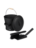 relaxdays 3tlg. Ascheeimer Set in Schwarz