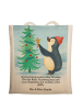 Mr. & Mrs. Panda Tote Bag Pinguin Weihnachtsbaum Design mit Spruch in Weiß