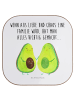 Mr. & Mrs. Panda Untersetzer für Gläser Avocado Pärchen mit Spruch in Weiß