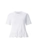 Rich & Royal Mat Mix T-Shirt with Peplum in White