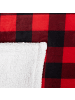 Beliani Kuscheldecke LIQUORICE in Rot/Weiß/Schwarz - (W) 150 x (H) 1 x (L) 200 cm