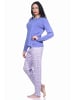 NORMANN langarm Schlafanzug Pyjama allover bedrucker Hose - 70609 in blau