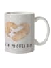 Mr. & Mrs. Panda Camping Tasse Otter Herz mit Spruch in Grau Pastell