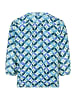 CARTOON Blusenshirt mit Schnürung in Blau/Grün