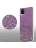 cadorabo Hülle für Samsung Galaxy A12 / M12 Glitter in Lila mit Glitter