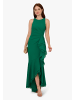 Adrianna Papell Langes Abendkleid Ruffle Crepe Halter Gown in Radiant Emerald