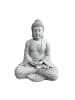 relaxdays Buddha Figur in Hellgrau - (H)42 cm
