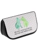Mr. & Mrs. Panda Waschtasche Frosch Liebe mit Spruch in Grau Pastell