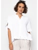 SASSYCLASSY Musselin Bluse mit Rüschensaum in Weiß