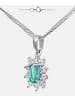 Diamant L'éternel Halskette mit Anhänger aus 750 Weißgold mit 18 Karat Diamant mit Smaragd