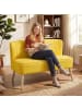 HOMCOM Sofa in Gelb 117L x 56,5B x 77H cm