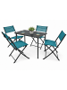 VCM  5 tlg. Bistroset Balkonset Gartenset Sumila 80x55 in Türkis