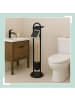 relaxdays WC Garnitur Schwarz/ Natur - (B)21,5 x (H)79 x (T)21,5 cm