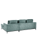 Beliani Ecksofa OSLO in Blau/Schwarz - (W) 270 x (H) 64 x (L) 151 cm linksseitig
