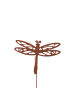 UNUS Gartenstecker Rost Libelle mit Wackelfeder in Braun