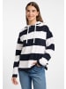 ELBSAND Hoodie Eydis in Cloud White + Coldwater STRIPE