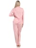 NORMANN Pyjama Jersey zum durchknöpfen Karo - 61830 in rosa