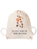 Mr. & Mrs. Panda Beutel Rucksack Kuh mit Spruch in Creme