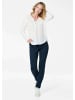 GOLDNER Blusenshirt Elegantes Chiffonshirt mit Jersey-Details in cremeweiß
