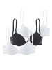 PETITE FLEUR Push-up-BH in 2x weiß + 1x schwarz