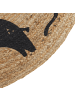 Beliani Kurzflor EARTH in Beige/Schwarz - (W) 120 x (L) 120 cm