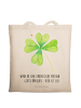 Mr. & Mrs. Panda Tragetasche Blume Kleeblatt mit Spruch in Creme